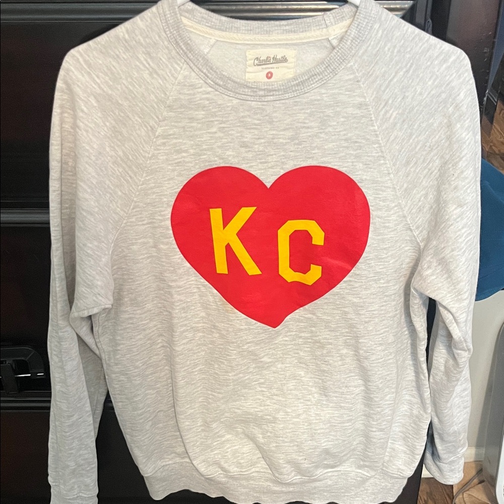 Charlie Hustle Gray KC Heart Sweatshirt